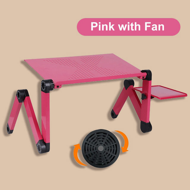 Adjustable Laptop Stand with Fan | Portable & Ergonomic Lap Desk