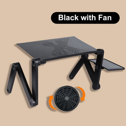 Adjustable Laptop Stand with Fan | Portable & Ergonomic Lap Desk