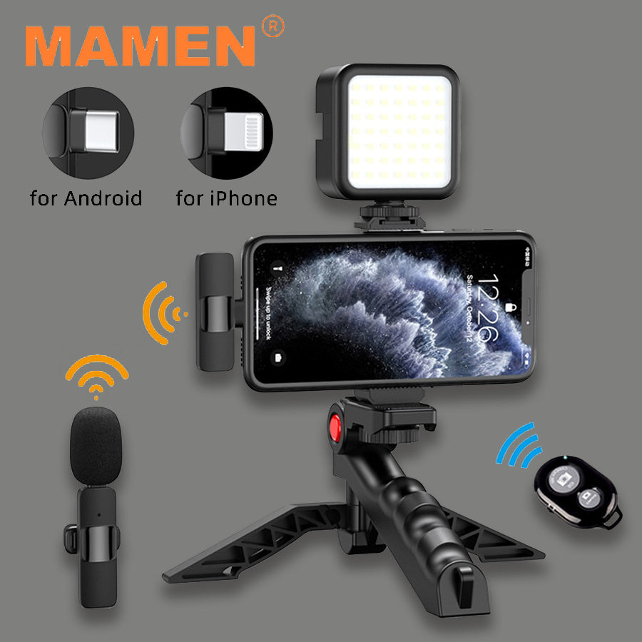 MAMEN Smartphone Gimbal Stabiliser | Wireless, Vlogging Kit, Live Streaming